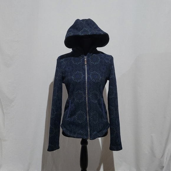 Sherpa Jackets & Blazers - Sherpa jacket hoodie coat mid layer athletic outdoor paisley sustainable blue